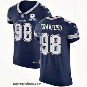 Glamorous Nike Cowboys 98 Tyrone Crawford Navy Blue Team Color Stitched With Established In 1960 Patch NFL Vapor Untouchable Elite Jersey