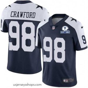 Magnificent Nike Cowboys 98 Tyrone Crawford Navy Blue Thanksgiving Stitched With Established In 1960 Patch NFL Vapor Untouchable Limited Throwback Jersey