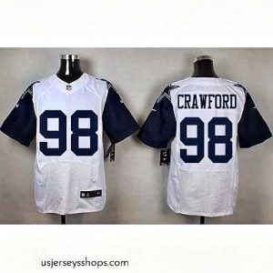 Exquisite Nike Cowboys #98 Tyrone Crawford White Mens Stitched NFL Elite Rush Jerseys