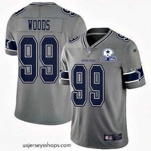 Enchanting Nike Cowboys 99 Antwaun Woods Gray Stitched With Established In 1960 Patch NFL Limited Inverted Legend Jersey
