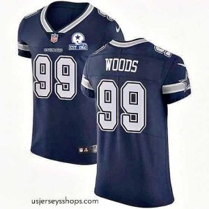 Sensational Nike Cowboys 99 Antwaun Woods Navy Blue Team Color Stitched With Established In 1960 Patch NFL Vapor Untouchable Elite Jersey