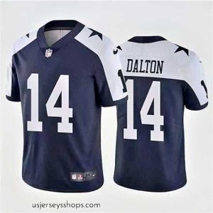 Breathtaking Nike Dallas Cowboys 14 Andy Dalton Navy Throwback Vapor Untouchable Limited Jersey