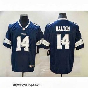 Stellar Nike Dallas Cowboys 14 Andy Dalton Navy Vapor Untouchable Limited Jersey