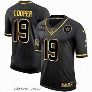 Glamorous Nike Dallas Cowboys 19 Amari Cooper Black Gold 2020 Salute To Service Limited Jersey