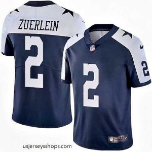 Exquisite Nike Dallas Cowboys 2 Greg Zuerlein Navy Blue Thanksgiving Stitched NFL Vapor Untouchable Limited Throwback Jersey