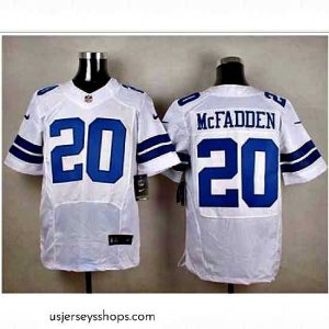 Captivating Nike Dallas Cowboys #20 Darren McFadden White Mens Stitched NFL Elite Jersey