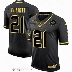 Enchanting Nike Dallas Cowboys 21 Ezekiel Elliott Black Gold 2020 Salute To Service Limited Jersey