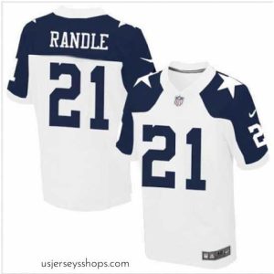 Glamorous Nike Dallas Cowboys #21 Joseph Randle White Thanksgiving Throwback Mens Stitched NFL Elite Jersey