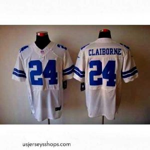 Stunning Nike Dallas Cowboys 24 Morris Claiborne White Elite NFL Jersey