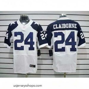 Captivating Nike Dallas Cowboys 24 Morris Claiborne white Elite Thankgivings NFL Jersey