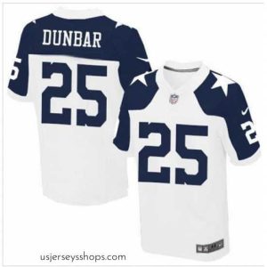 Alluring Nike Dallas Cowboys #25 Lance Dunbar White Thanksgiving Throwback Mens Stitched NFL Elite Jersey
