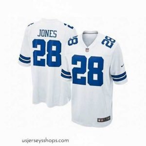 Stellar Nike Dallas Cowboys 28 Felix Jones White Game NFL Jersey