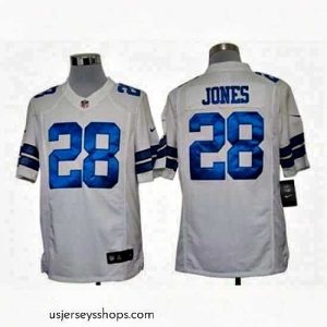 Stunning Nike Dallas Cowboys 28 Felix Jones White LIMITED NFL Jersey