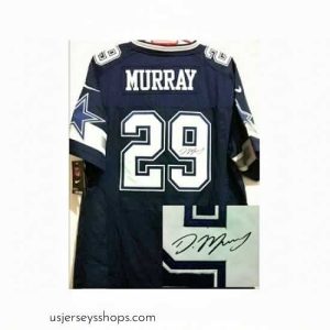 Glamorous Nike Dallas Cowboys 29 DeMarco Murray Blue Elite Signed NFL Jersey