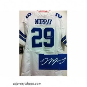 Sensational Nike Dallas Cowboys 29 DeMarco Murray White Elite Signed NFL Jersey