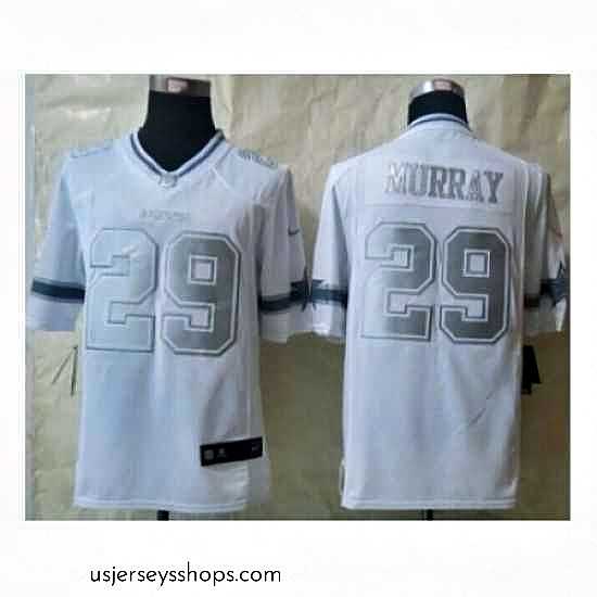 Stellar Nike Dallas Cowboys 29 DeMarco Murray White Game Platinum NFL Jersey