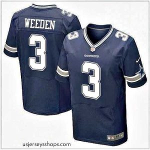 Exquisite Nike Dallas Cowboys #3 Brandon Weeden Navy Blue Team Color Mens Stitched NFL Elite Jersey