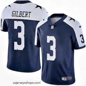 Captivating Nike Dallas Cowboys 3 Garrett Gilbert Navy Blue Thanksgiving Stitched NFL Vapor Untouchable Limited Throwback Jersey