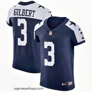 Stunning Nike Dallas Cowboys 3 Garrett Gilbert Navy Blue Thanksgiving Stitched NFL Vapor Untouchable Throwback Elite Jersey