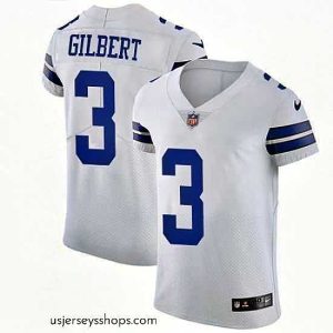 Stellar Nike Dallas Cowboys 3 Garrett Gilbert White Stitched NFL New Elite Jersey
