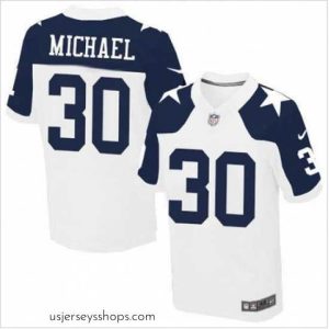 Exquisite Nike Dallas Cowboys #30 Christine Michael White Thanksgiving Throwback Mens Stitched NFL Elite Jersey