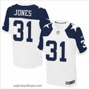 Exquisite Nike Dallas Cowboys #31 Byron Jones White Thanksgiving Throwback Mens Stitched NFL Elite Jersey