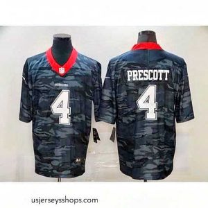Glamorous Nike Dallas Cowboys 4 Dak Prescott Black Camo Limited Jersey
