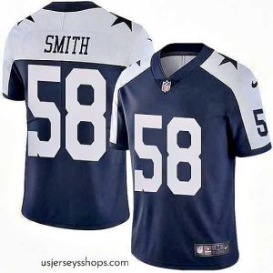 Captivating Nike Dallas Cowboys 58 Aldon Smith Navy Blue Thanksgiving Stitched NFL Vapor Untouchable Limited Throwback Jersey