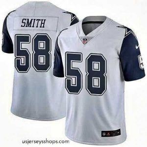 Captivating Nike Dallas Cowboys 58 Aldon Smith White Stitched NFL Limited Rush Jersey