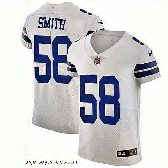 Stellar Nike Dallas Cowboys 58 Aldon Smith White Stitched NFL New Elite Jersey