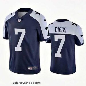 Captivating Nike Dallas Cowboys 7 Diggs Navy Blue Thanksgiving Stitched NFL Vapor Untouchable Limited Throwback Jersey