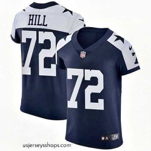 Sensational Nike Dallas Cowboys 72 Trysten Hill Navy Blue Thanksgiving Stitched NFL Vapor Untouchable Throwback Elite Jersey
