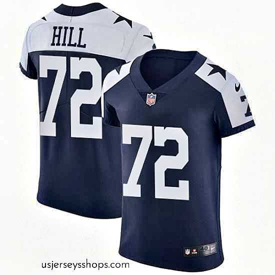 Sensational Nike Dallas Cowboys 72 Trysten Hill Navy Blue Thanksgiving Stitched NFL Vapor Untouchable Throwback Elite Jersey