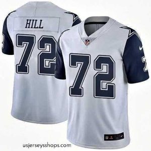 Alluring Nike Dallas Cowboys 72 Trysten Hill White Stitched NFL Limited Rush Jersey