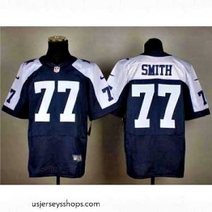 Exquisite Nike Dallas Cowboys 77 Tyron Smith blue Elite thankgiving NFL Jersey