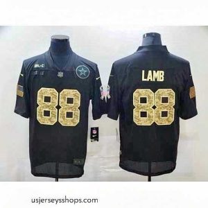 Glamorous Nike Dallas Cowboys 88 Ceedee Lamb Black Camo 2020 Salute To Service Limited Jersey