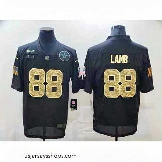 Glamorous Nike Dallas Cowboys 88 Ceedee Lamb Black Camo 2020 Salute To Service Limited Jersey