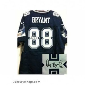 Glamorous Nike Dallas Cowboys 88 Dez Bryant Blue Elite Signed NFL Jersey