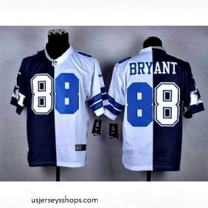 Stunning Nike Dallas Cowboys 88 Dez Bryant blue-white NFL Jersey Elite Split NFL Jersey