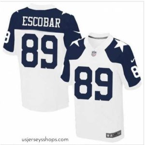 Stunning Nike Dallas Cowboys #89 Gavin Escobar White Thanksgiving Throwback Mens Stitched NFL Elite Jersey