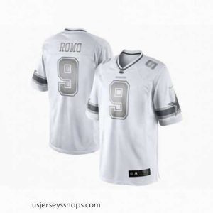 Breathtaking Nike Dallas Cowboys 9 Tony Romo White Limited Platinum NFL Jersey