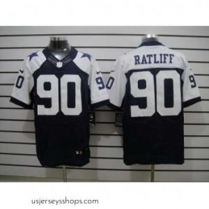 Stunning Nike Dallas Cowboys 90 Jay Ratliff Blue Elite Thankgivings NFL Jersey