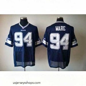 Stunning Nike Dallas Cowboys 94 DeMarcus Ware Blue Elite NFL Jersey