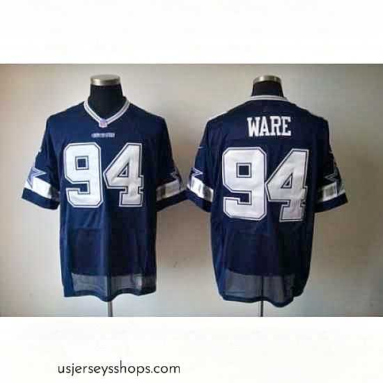 Stunning Nike Dallas Cowboys 94 DeMarcus Ware Blue Elite NFL Jersey