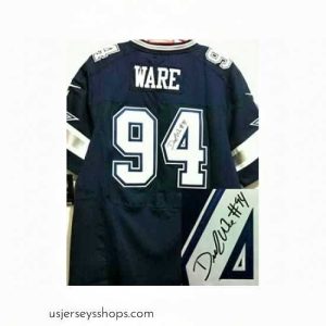Enchanting Nike Dallas Cowboys 94 DeMarcus Ware Blue Elite Signed NFL Jersey