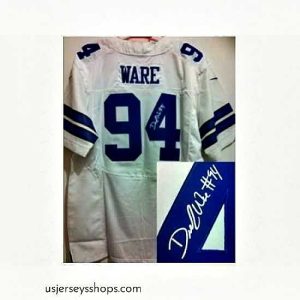 Enchanting Nike Dallas Cowboys 94 DeMarcus Ware White Elite Signed NFL Jersey