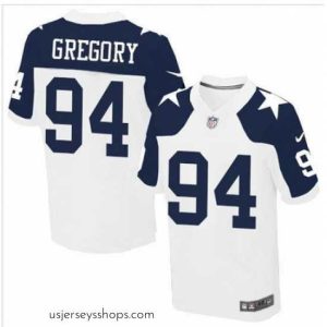 Glamorous Nike Dallas Cowboys #94 Randy Gregory White Thanksgiving Throwback Mens Stitched NFL Elite Jersey