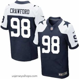 Stellar Nike Dallas Cowboys #98 Tyrone Crawford Navy Blue Thanksgiving Throwback 27s Stitched NFL Elite Jersey