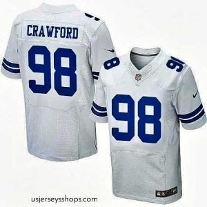 Stunning Nike Dallas Cowboys #98 Tyrone Crawford White 27s Stitched NFL Elite Jersey