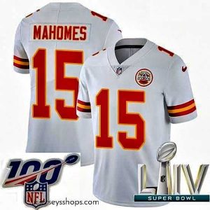 Glamorous Nike Kansas City Chiefs #15 Patrick Mahomes White 2020 Super Bowl LIV Stitched NFL Vapor Untouchable Limited Jersey